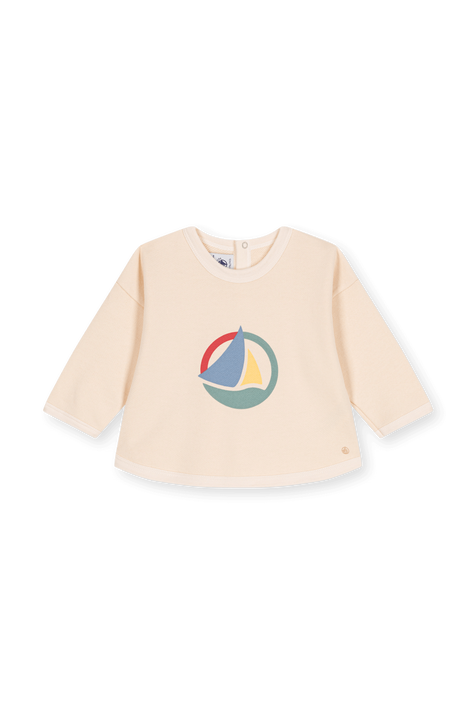סווטשירט מעוגל - גילאי 3-12 חודשים PETIT BATEAU