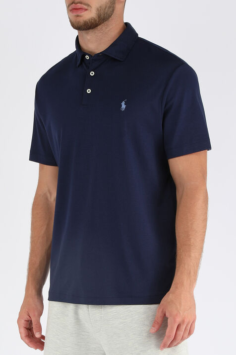 חולצת פולו מכותנה עם לוגו רקום POLO RALPH LAUREN