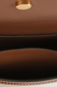 תמונת פנים של Small Two-Tone Canvas and Leather Bag in Brown