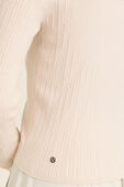 תמונת תקריב דוגמן של Ribbed Merino Wool Collared Sweater‏