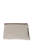 תמונה אחורית של Monogram Document Holder in Natural Canvas