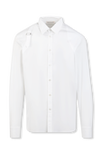 תמונה קידמית של Harness and Zipper Shirt in White