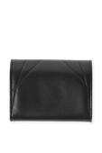 תמונה אחורית של Leather French Flap Wallet in Black