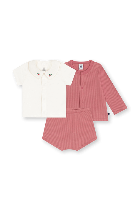 סט חולצה מכנסיים וקרדיגן PETIT BATEAU