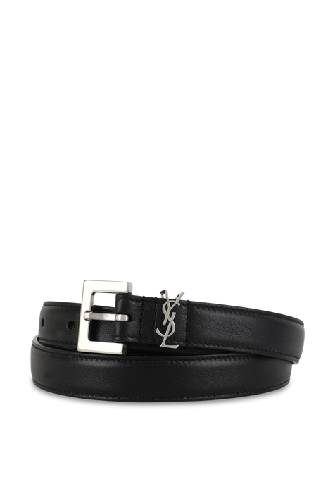 חגורת עור עם אלמנט מטאלי SAINT LAURENT