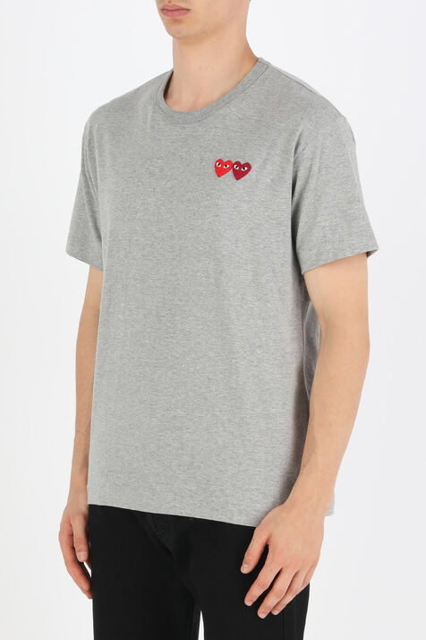 חולצת לוגו לב כפול COMME DES GARCONS