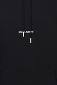 תמונה אחורית של Saint Laurent Logo Hoodie in Black