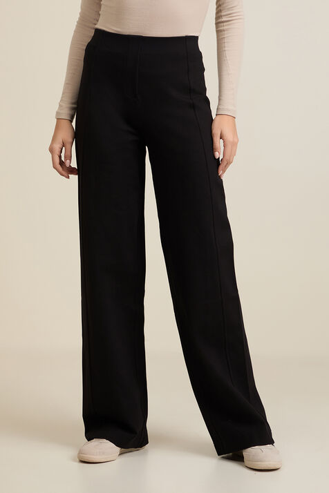 Stretch Knit Straight-Leg Pull-On Pant