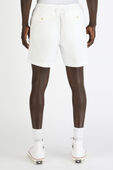 תמונת דוגמן אחורית של Cotton Flat Shorts in White