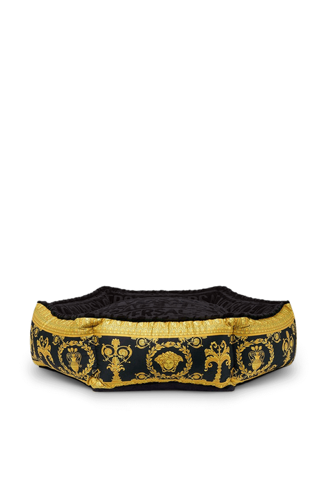 מיטת חיות מרופדת בהדפס בארוק VERSACE