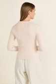 תמונת דוגמן אחורית של Ribbed Merino Wool Collared Sweater‏