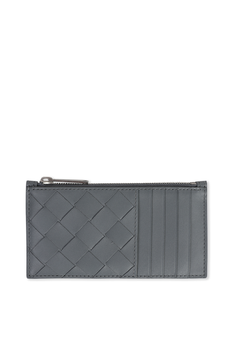 ארנק כרטיסים שתי וערב מעור עם רוכסן BOTTEGA VENETA