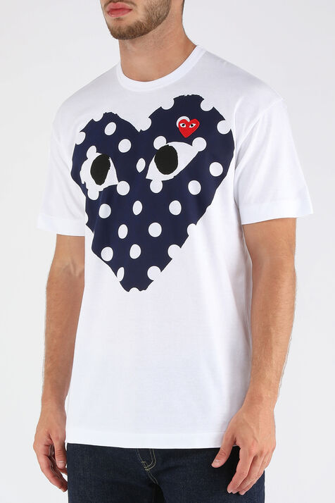 טישירט עם הדפס לב מנוקד COMME des GARCONS