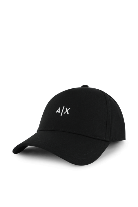 כובע בייסבול שחור עם לוגו רקום ARMANI EXCHANGE