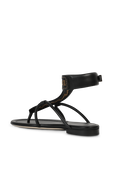 תמונה אחורית של FF Woven Strap Sandals in Black