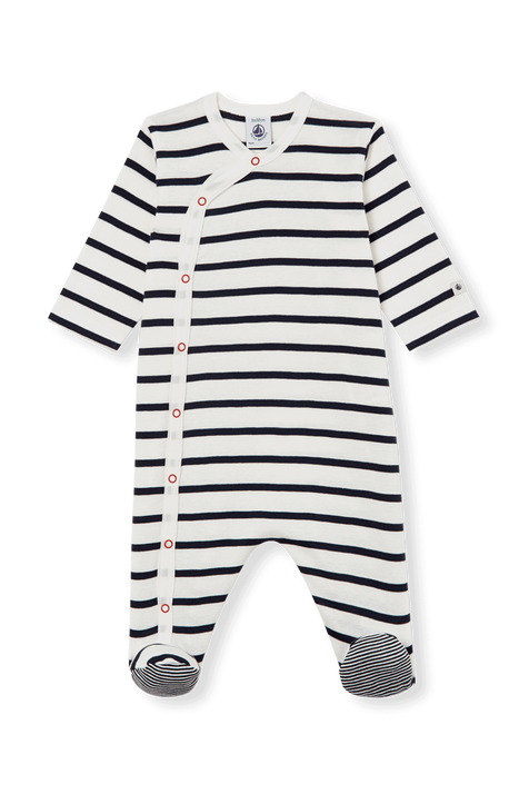 אוברול ארוך פסים -גילאי NB-12 חודשים PETIT BATEAU