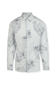 תמונה קידמית של Striped Scritto Andy Shirt In Blue and White