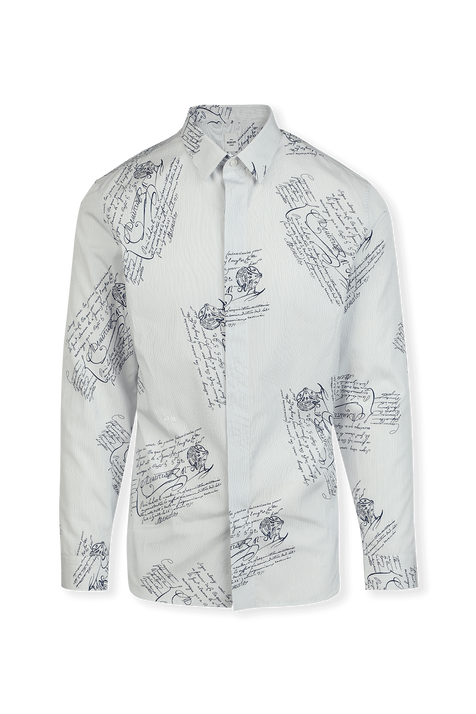 Striped Scritto Andy Shirt In Blue and White BERLUTI