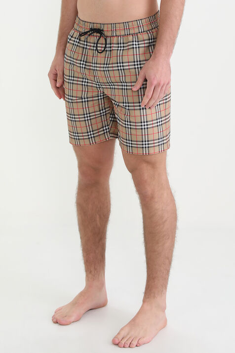 מכנסי גלישה בהדפס משבצות אייקוני BURBERRY