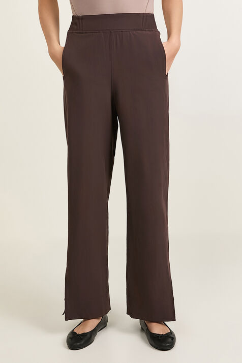 Stretch Woven Wide-Leg High-Rise Pant