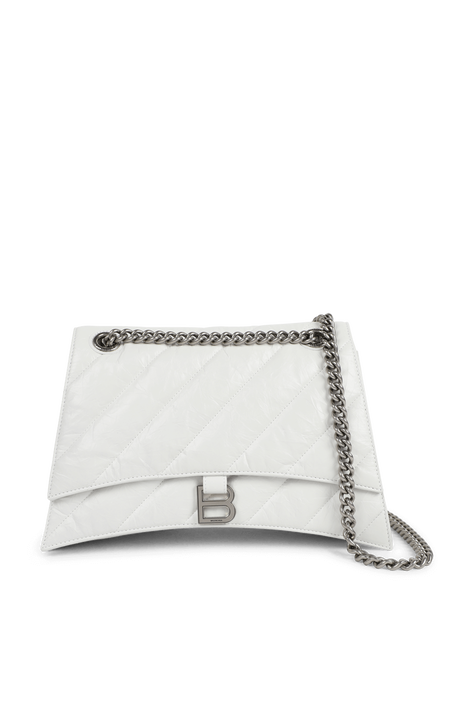 תיק קראש מעור עם תפרי קווילט בגודל מדיום BALENCIAGA