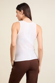 תמונת דוגמן אחורית של Sheer Cotton Ribbed Tank Top