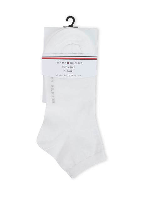 מארז שני זוגות גרביים בגוון לבן TOMMY HILFIGER