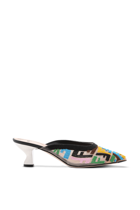 Vertigo Pointed Toes Mules in Multicolor FENDI