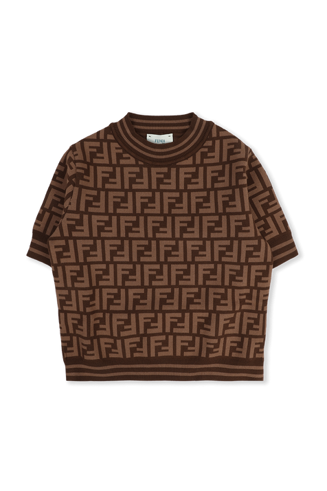 גילאי 3-7 סריג קצר עם לוגו המותג בלבן FENDI KIDS