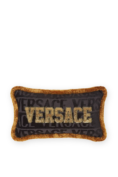 כרית נוי מלבנית עם לוגו בגוון שחור VERSACE
