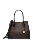תמונה קידמית של MD Mercer Gallery Tote in Brown and Black