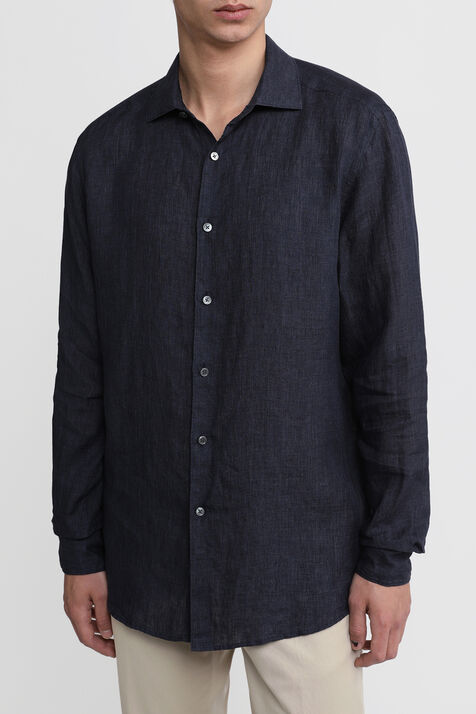 חולצה מכופתרת מפשתן ZEGNA