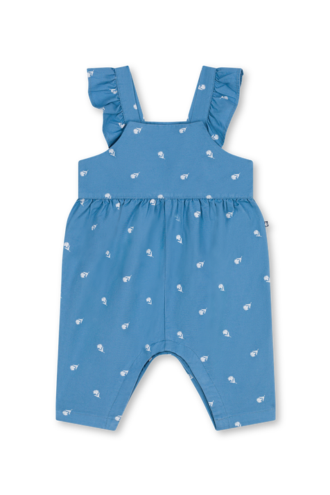 אוברול ג'ינס עם רקמת פרחים - גילאי 18-36 חודשים PETIT BATEAU