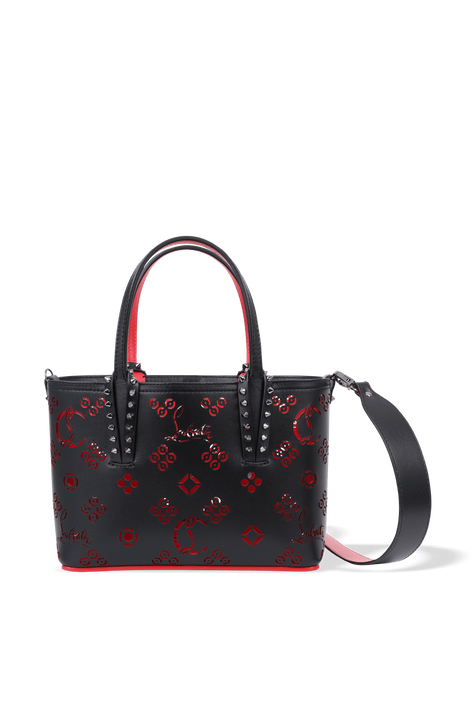 Cabata Leather Spikes Mini Bag in Black CHRISTIAN LOUBOUTIN