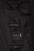 Black Slim Fit Jacket in Virgin Wool
