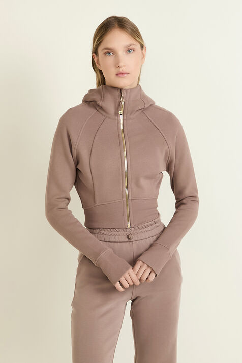 Scuba Full-Zip Cropped Hoodie