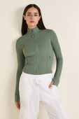 Define™ Cropped Jacket *Ribbed Nulu תמונת דוגמן קידמית של Define™ Cropped Jacket *Ribbed Nulu