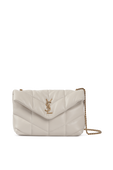 תמונה קידמית של Puffer Toy Bag In Quilted White Leather