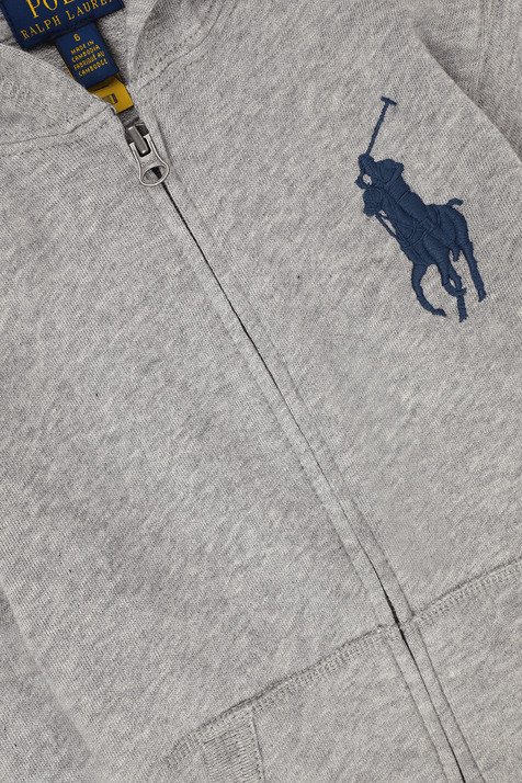 גילאי 5-7 סווטשירט קפוצ'ון עם לוגו רקום POLO RALPH LAUREN KIDS