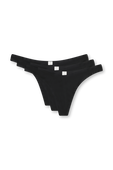 תמונה קידמית של Wundermost Ultra-Soft Nulu Dipped-Waist Thong Underwear 3 Pack