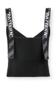 תמונה אחורית של Off White Logo-Strap Tank Top In Black