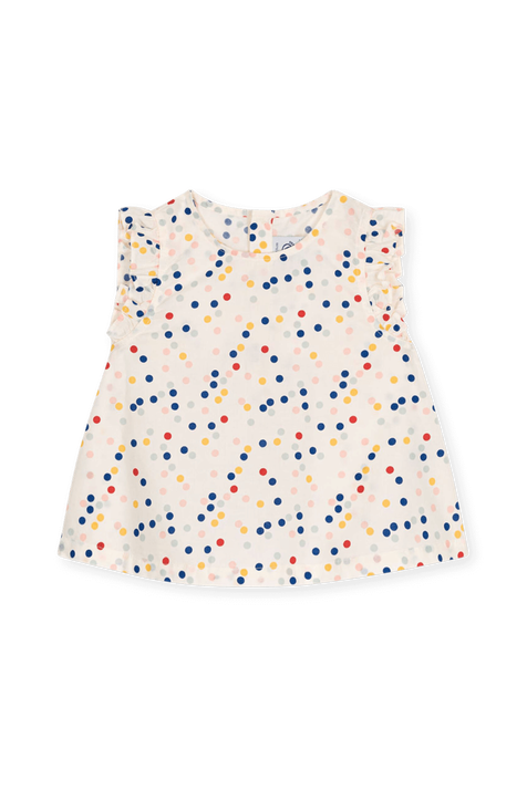 חולצת פופלין קצרה - גילאי 3-12 חודשים PETIT BATEAU