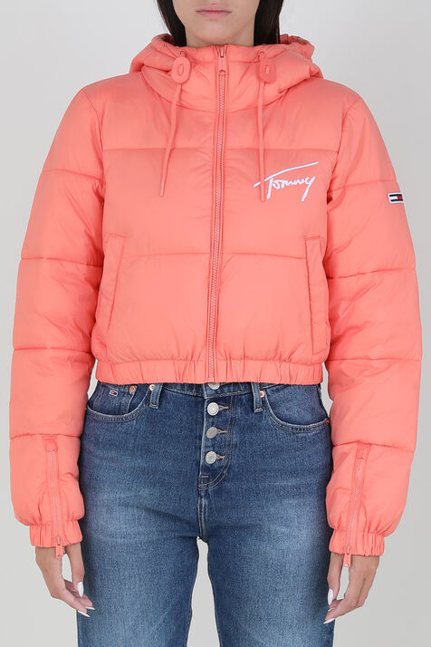 מעיל קרופ מרופד עם לוגו חתימה TOMMY HILFIGER