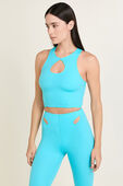 תמונת דוגמן קידמית של Ultralu Cut-Out Racerback Tank Top