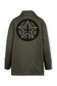 תמונה אחורית של Military Logo Jacket in Green