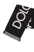 תמונה אחורית של Dolce and Gabbana Wool Scarf in Black and White