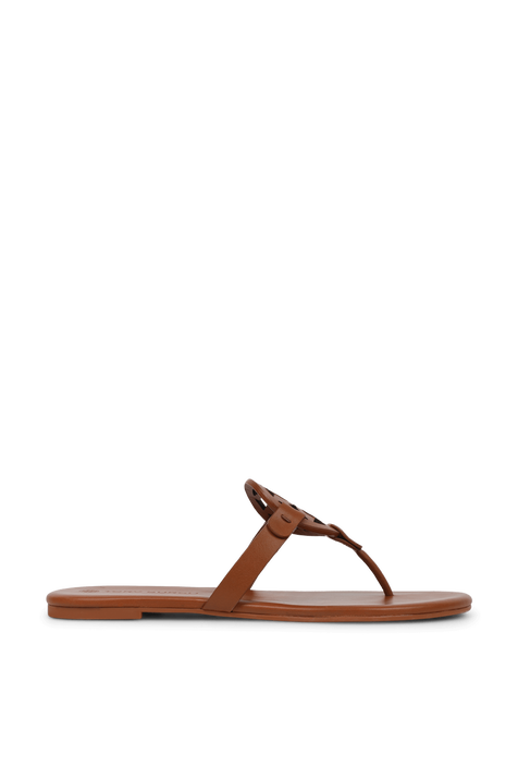 סנדלי מילר שטוחים מעור חום TORY BURCH