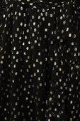 תמונה אחורית של Wrap Silk Dots Midi Dress in Black