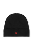 תמונה קידמית של Merino Wool Logo Hat in Black