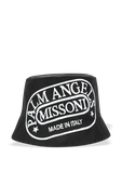תמונה קידמית של Palm Angels X Missoni Bucket Hat Logo in Black 